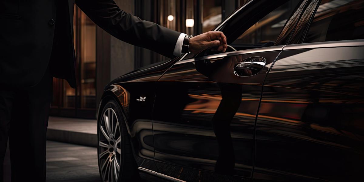 Premium fleet of black Mercedes-Benz luxury cars, impeccably lined up for rent, reflecting the Swiss elegance and sophistication, tailored for our esteemed Middle Eastern clientele